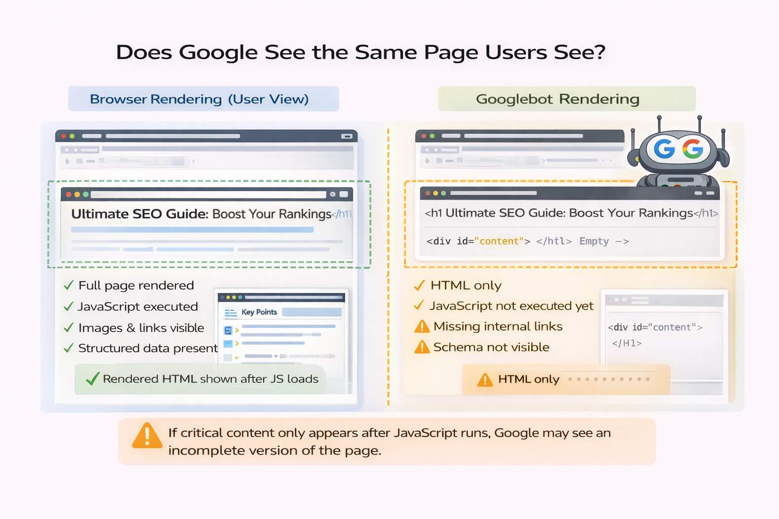 Does Google See the Same Page Users See 