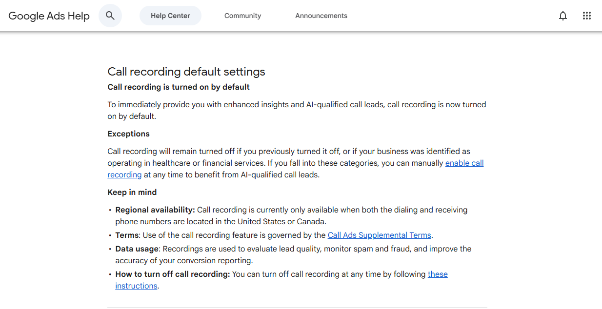 Call-recording-default-settings